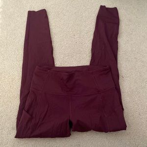 Lululemon Fast and Free 25in Maroon Leggings